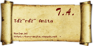Törő Anita névjegykártya